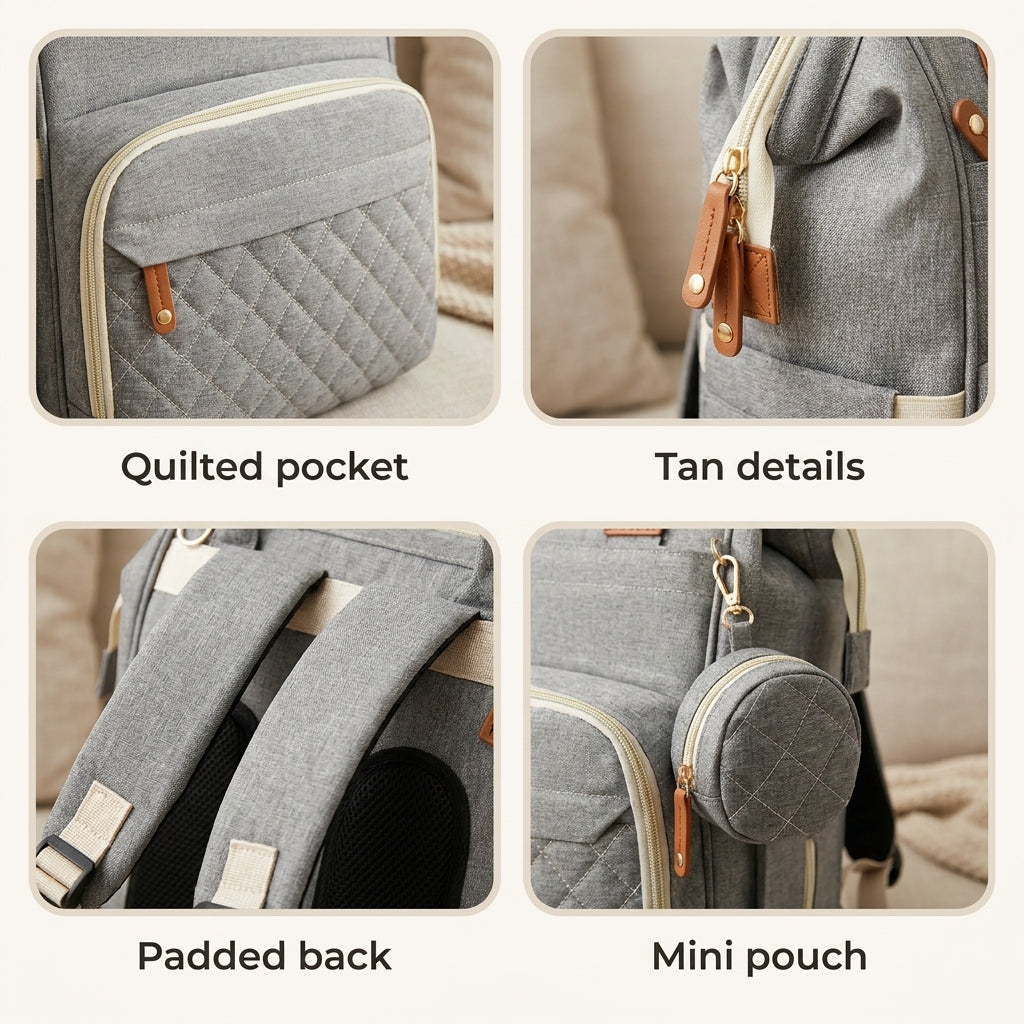 Grey Diaper Backpack