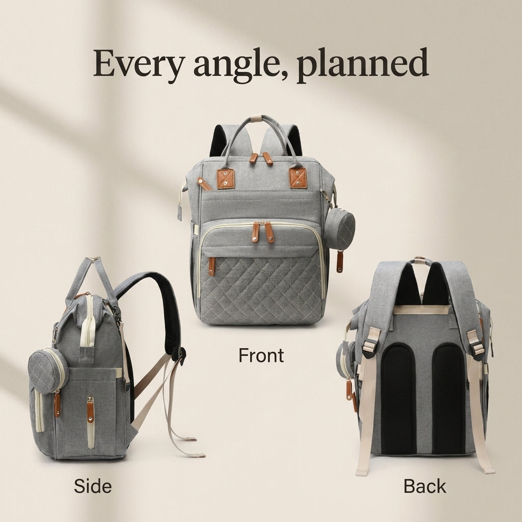 Grey Diaper Backpack