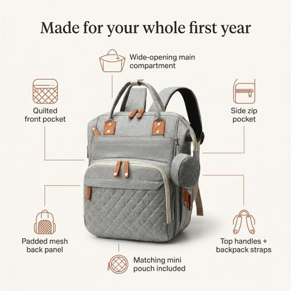 Grey Diaper Backpack