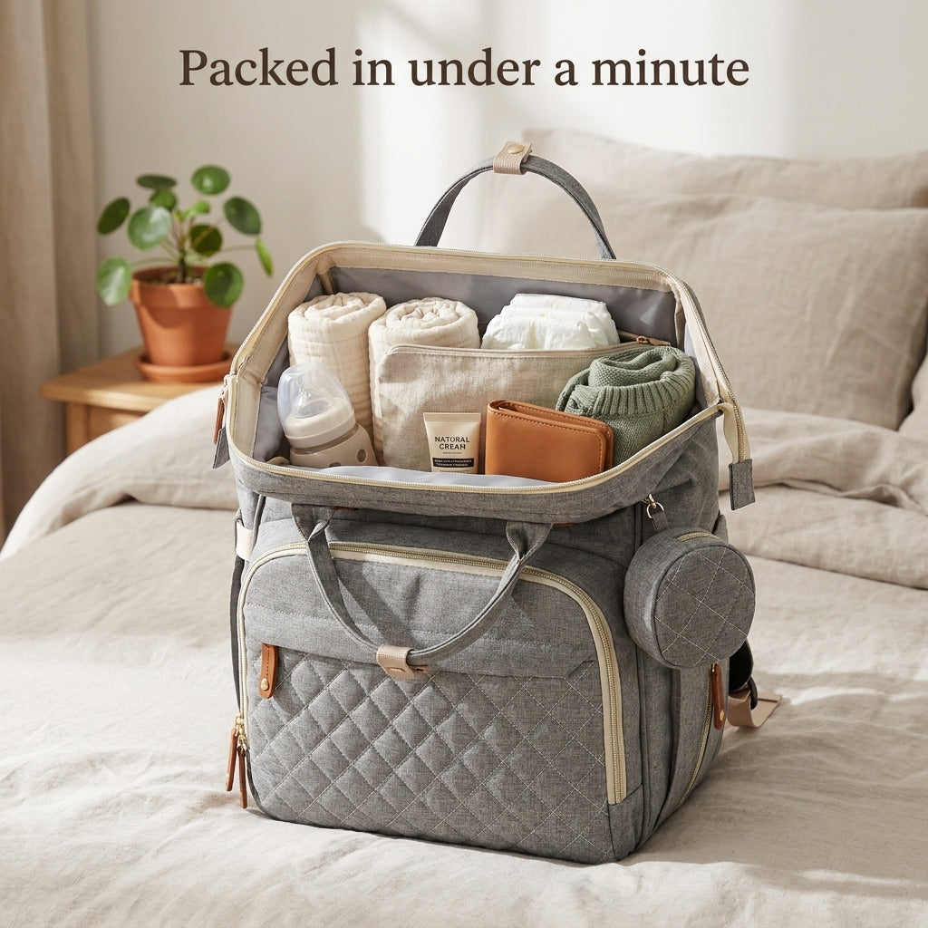 Grey Diaper Backpack