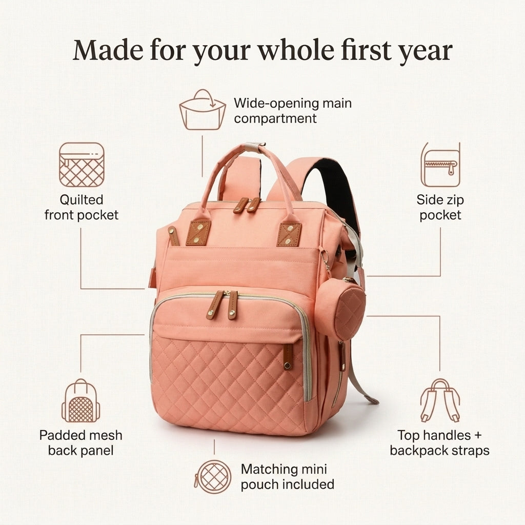 Pink Diaper Backpack
