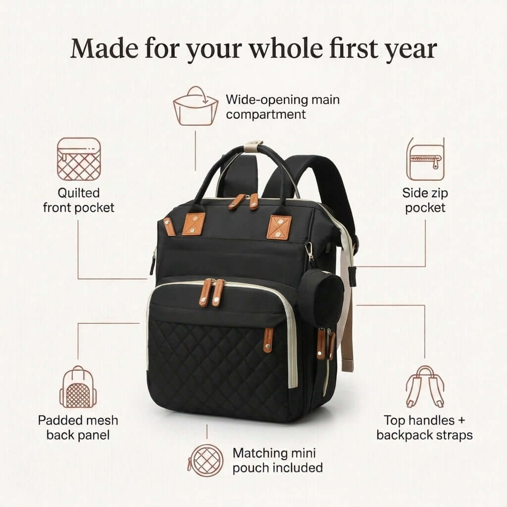 Black Diaper Backpack