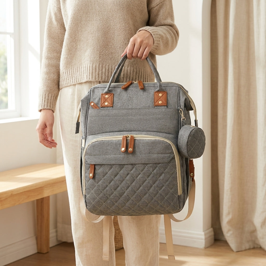 Grey Diaper Backpack